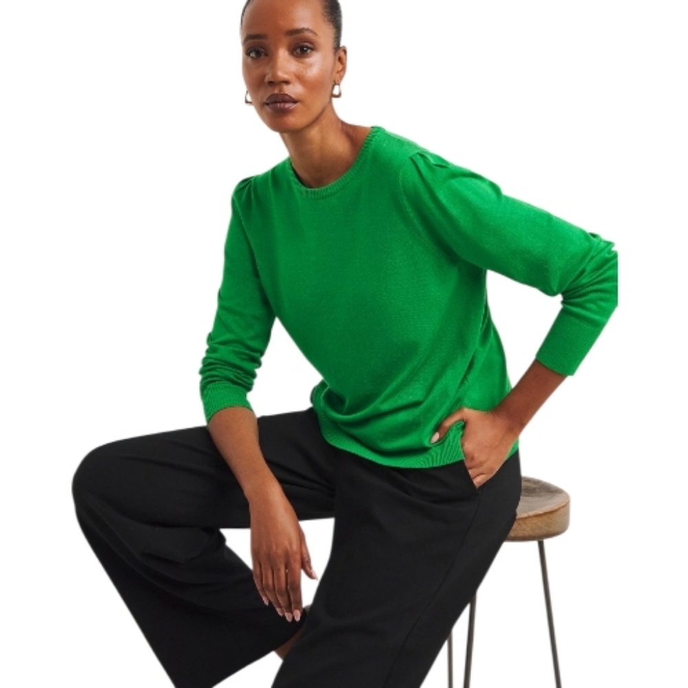 Zara's Vibrant Green Jumper Knit Sweater Long Sleeve